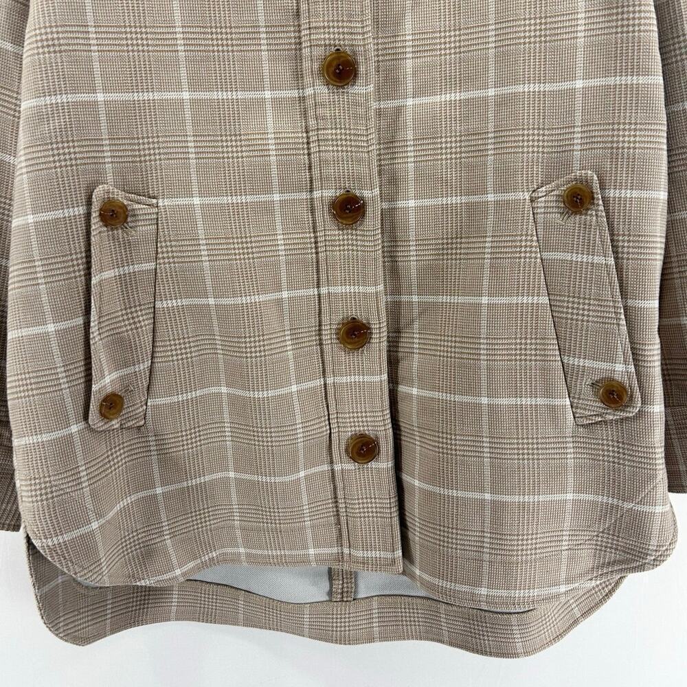 Moussy Tan Plaid Chore Shirt Jacket Oversized - Picture 5 of 7